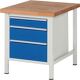 Werkbank Classic B750xT900xH840mm Buche massiv grau blau 3 Schubl.RAU