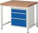 Werkbank Classic B1000xT900xH840mm Buche massiv grau blau 3 Gr.L Schubl.RAU