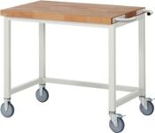 Werkbank B1000xT700xH880mm Buche massiv lichtgrau fahrb.RAU