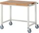 Werkbank B1000xT700xH880mm Buche massiv lichtgrau fahrb.RAU