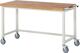 Werkbank B1500xT700xH880mm Buche massiv lichtgrau fahrb.RAU
