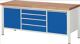 Werkbank Classic B2000xT700xH840mm Buche grau blau 4Schubl.2 Türen RAU