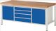 Werkbank Classic B2000xT900xH840mm Buche lichtgrau enzianblau 4Schubl.2Türen RAU