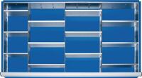 Schubladenunterteilungsmaterial Front-H.180-360mm 3 Trenn-/12 Steckw.