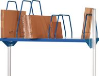 Kartonagenmagazin B750xT600mm Trgf.30 kg m.Steckbügeln 2xH1,2xH2 f.Systemstütze