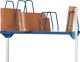 Kartonagenmagazin B750xT600mm Trgf.30 kg m.Steckbügeln 2xH1,2xH2 f.Systemstütze