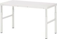 Arbeitstisch B1500xT700xH650-1000mm Arbeitsplatte Melamin Gestell lichtgrau