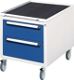 Schubladenschrank H480xB600xT540mm lichtgrau/enzianblau 2 Schubl.fahrbar RAU
