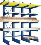 Kragarmregal H4000xB4100xT800mm 4 Felder eins.enzianblau Trgf.18350kg META