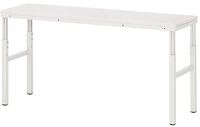 Arbeitstisch B1800xT500xH650-1000mm Platte EGB-Melamin Gestell lichtgrau RAU