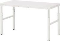 Arbeitstisch B1500xT700xH650-1000mm Platte EGB-Melamin Gestell lichtgrau RAU