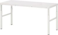 Arbeitstisch B1800xT700xH650-1000mm Platte EGB-Melamin Gestell lichtgrau RAU
