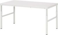 Arbeitstisch B1800xT900xH650-1000mm Platte EGB-Melamin Gestell lichtgrau RAU