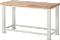 Schwerlast-Werkbank Classic B1500xT700xH850mm Buche massiv lichtgrau RAU