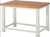 Schwerlast-Werkbank Classic B1250xT900xH850mm Buche massiv lichtgrau RAU