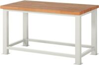 Schwerlast-Werkbank Classic B1500xT900xH850mm Buche massiv lichtgrau RAU