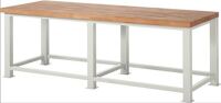 Schwerlast-Werkbank Classic B2500xT900xH850mm Buche massiv lichtgrau RAU