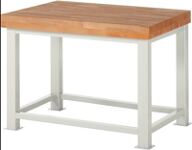 Schwerlast-Werkbank Classic B1250xT900xH900mm Buche massiv lichtgrau RAU