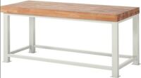 Schwerlast-Werkbank Classic B2000xT900xH900mm Buche massiv lichtgrau RAU