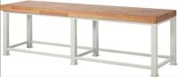 Schwerlast-Werkbank Classic B3000xT900xH900mm Buche massiv lichtgrau RAU