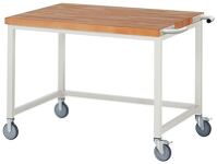 Werkbank B1250xT900xH880mm Buche massiv lichtgrau RAU