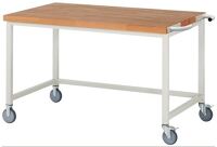 Werkbank B1500xT900xH880mm Buche massiv lichtgrau RAU