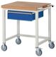 Werkbank B750xT700xH880mm Buche massiv lichtgrau enzianblau 1 Schubl.RAU