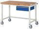 Werkbank B1250xT700xH880mm Buche massiv lichtgrau enzianblau 1 Schubl.RAU