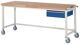 Werkbank B2000xT700xH880mm Buche massiv lichtgrau enzianblau 1 Schubl.RAU