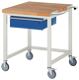 Werkbank B750xT900xH880mm Buche massiv lichtgrau enzianblau 1 Schubl.RAU