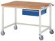 Werkbank B1250xT900xH880mm Buche massiv lichtgrau enzianblau 1 Schubl.RAU