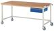 Werkbank B2000xT900xH880mm Buche massiv lichtgrau enzianblau 1 Schubl.RAU