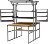 Arbeitstisch B1250xT1440xH2075mm Platte Buche Multiplex 25mm Gest.Profilrahmen