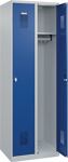 Garderobenschrank Ser.Basis-PLUS H1850xB600xT500mm lichtgrau/enzianblau 2Abt.C+P