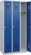 Garderobenschrank Ser.Basis-PLUS H1850xB900xT500mm lichtgrau/enzianblau 3Abt.C+P