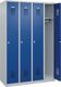 Garderobenschrank Ser.Basis-PLUS H1850xB1200xT500mm lichtgrau/enzianblau 4Abt.