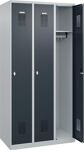 Garderobenschrank Ser.Basis-PLUS H1850xB900xT500mm lichtgrau/anthrazitgrau 3Abt.