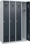 Garderobenschrank Ser.Basis-PLUS H1850xB1200xT500mm lichtgrau/anthrazitgrau 4Abt