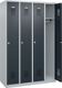 Garderobenschrank Ser.Basis-PLUS H1850xB1200xT500mm lichtgrau/anthrazitgrau 4Abt
