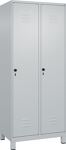 Garderobenschrank Classic PLUS H1950xB800xT500mm lichtgau,RAL 7035 2 Abt.C+P