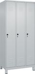 Garderobenschrank Classic PLUS H1950xB900xT500mm lichtgau,RAL 7035 3 Abt.C+P