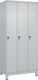 Garderobenschrank Classic PLUS H1950xB900xT500mm lichtgau,RAL 7035 3 Abt.C+P