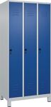 Garderobenschrank Classic PLUS H1950xB900xT500mm lichtgau/enzianblau 3 Abt.C+P
