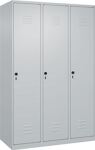 Garderobenschrank Classic-Plus H1850xB1200xT500mm lichtgrau 3 Abt.C+P