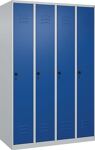Garderobenschrank Classic-Plus H1850xB1200xT500mm lichtgrau/enzianblau 4 Abt.C+P