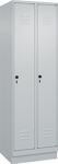 Garderobenschrank m.Sockel H1950xB600xT500mm lichtgrau 2Abt.C+P