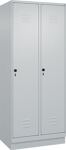 Garderobenschrank m.Sockel H1950xB800xT500mm lichtgrau 2Abt.C+P