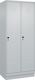 Garderobenschrank m.Sockel H1950xB800xT500mm lichtgrau 2Abt.C+P