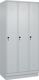 Garderobenschrank m.Sockel H1950xB900xT500mm lichtgrau 3Abt.C+P