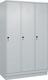 Garderobenschrank m.Sockel H1950xB1200xT500mm lichtgrau 3Abt.C+P